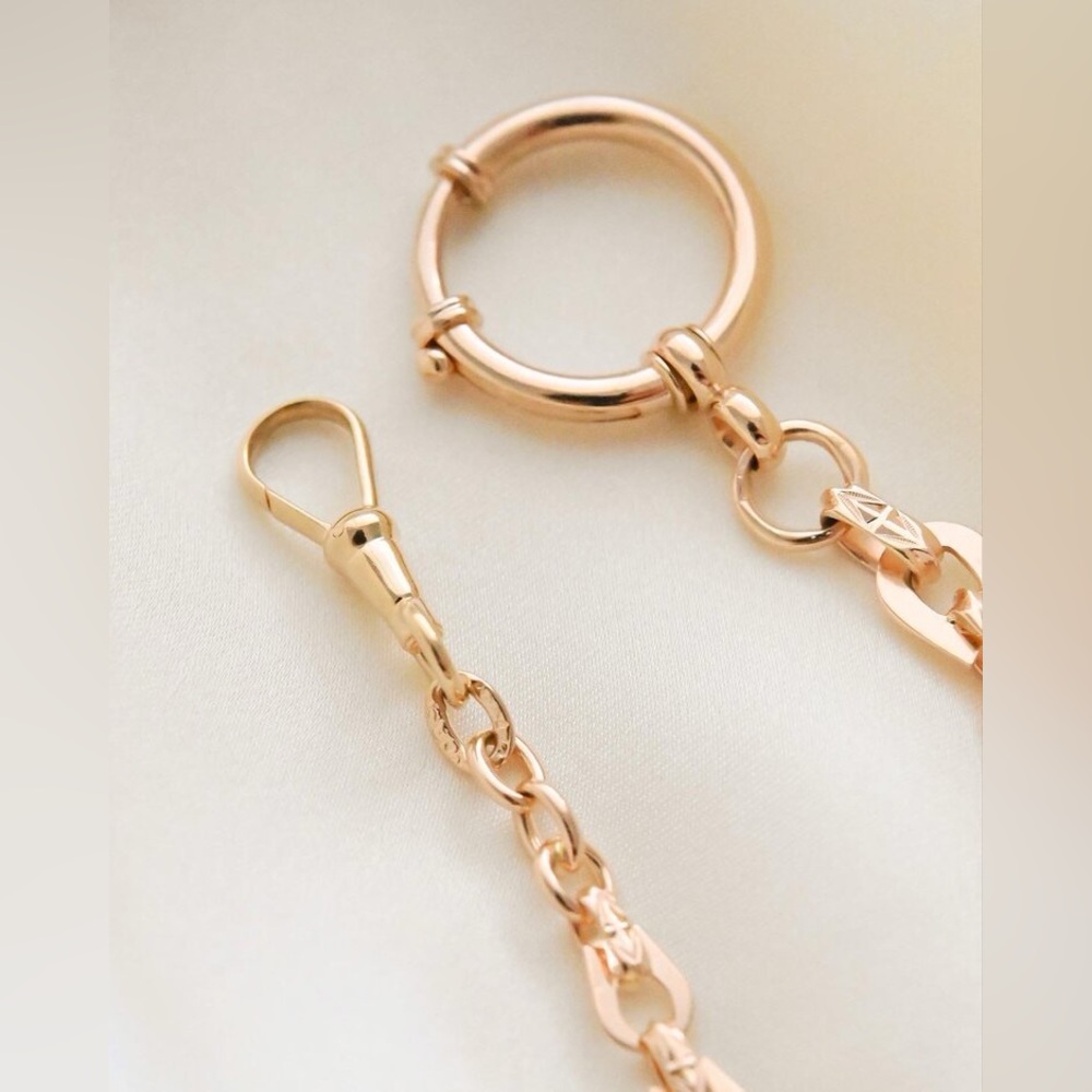 1900’s antique 18K gold watch Albert chain necklace charm bracelet dog clip bolt - Picture 7 of 11